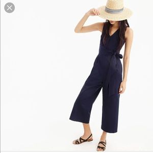 J. Crew Wrap-tie jumpsuit in stretch poplin